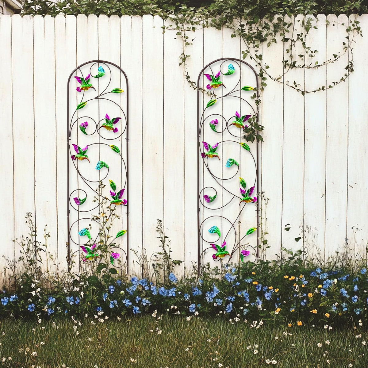VinSees iridescent wing detail enhances decorative garden focal point.