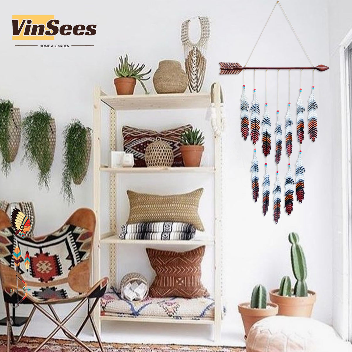 VinSees Native American design wall art as a cultural centerpiece