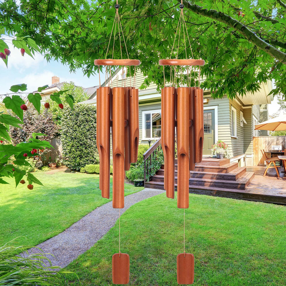 Vinsot bamboo wind chimes for outdoor spaces with 30-inch length and soothing tones