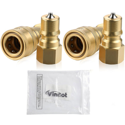 Vinsot brass quick disconnect coupler for 1/4 inch hoses enables fast tool changes