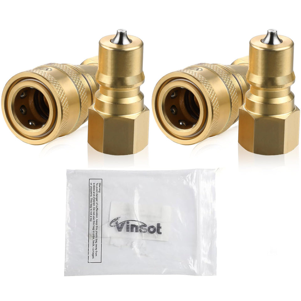 Vinsot brass quick disconnect coupler for 1/4 inch hoses enables fast tool changes