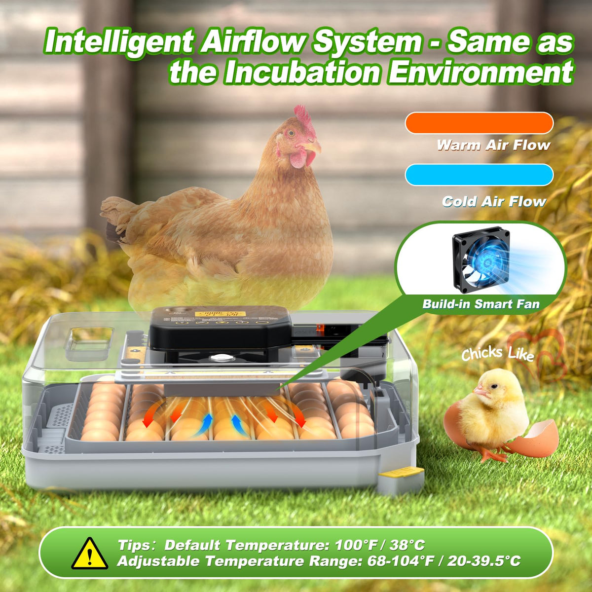 VIOPUMPO egg incubator built-in candling view for development checks