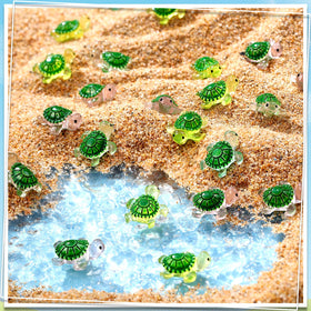 VioraWhite micro landscape turtle figurines add tiny, cute accents to dollhouses and terrariums.
