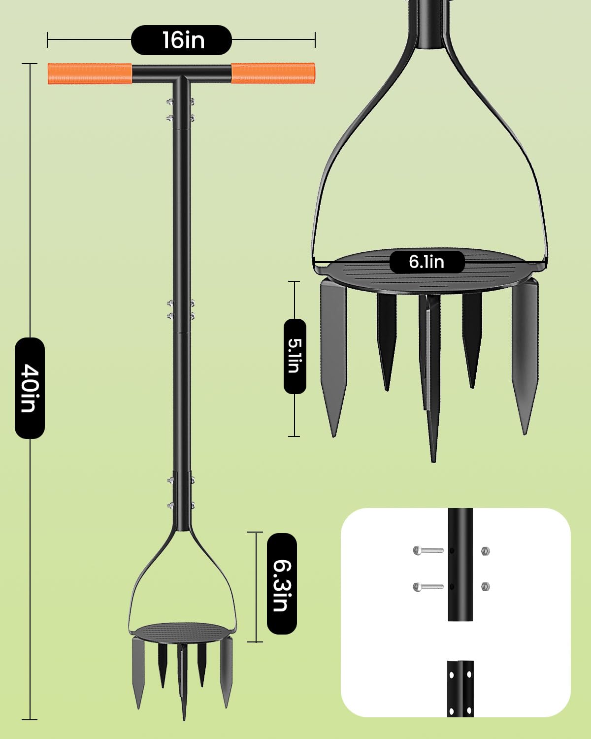 VIOREMOS carbon steel tiller finish resists rust during use