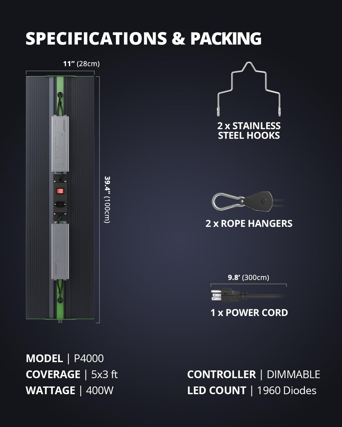 VIPARSPECTRA P4000 covers 5x4 veg and 5x3 bloom areas efficiently.