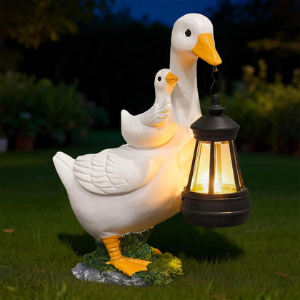 ViQuHaT goose statue front view, whimsy to elevate porch decor
