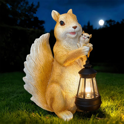 ViQuHaT solar squirrel lantern for outdoor lighting and charm