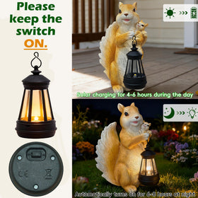 ViQuHaT weatherproof squirrel statue withstands sun and rain while brightening paths