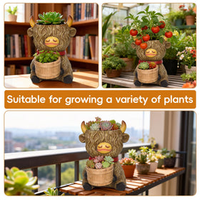 ViQuHaT wooden bucket accent adds rustic charm for desk or shelf displays.