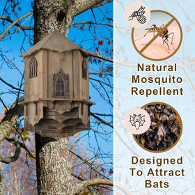 VIREESR bat house XL four-chamber interior provides room for multiple bat families and roosting groups.