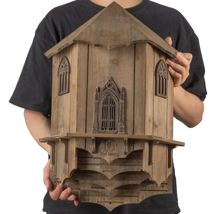 VIREESR bat house XL front view shows a spacious roosting habitat, supporting pollination.
