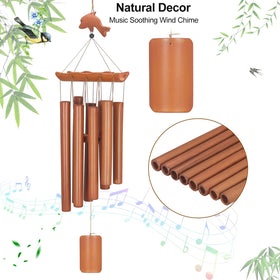 Virekm wind chimes cross-section showing handcrafted bamboo texture and natural detail