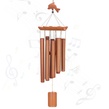 Virekm bamboo wind chimes with dolphin design for serene outdoor soundscapes enhancing outdoor spaces