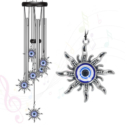 Virekm Mom Windchime evil eye hanging display for calm outdoor spaces