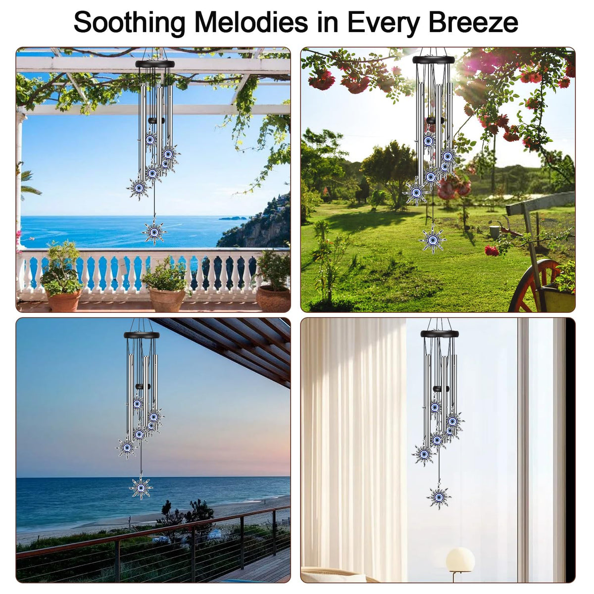 Virekm Mom Windchime premium aluminum and wood construction for lasting charm