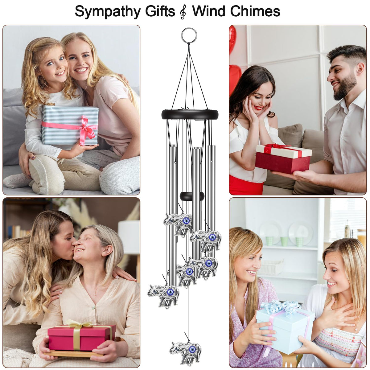 Virekm outdoor wind chime hangs on a wall for breezy outdoor music.