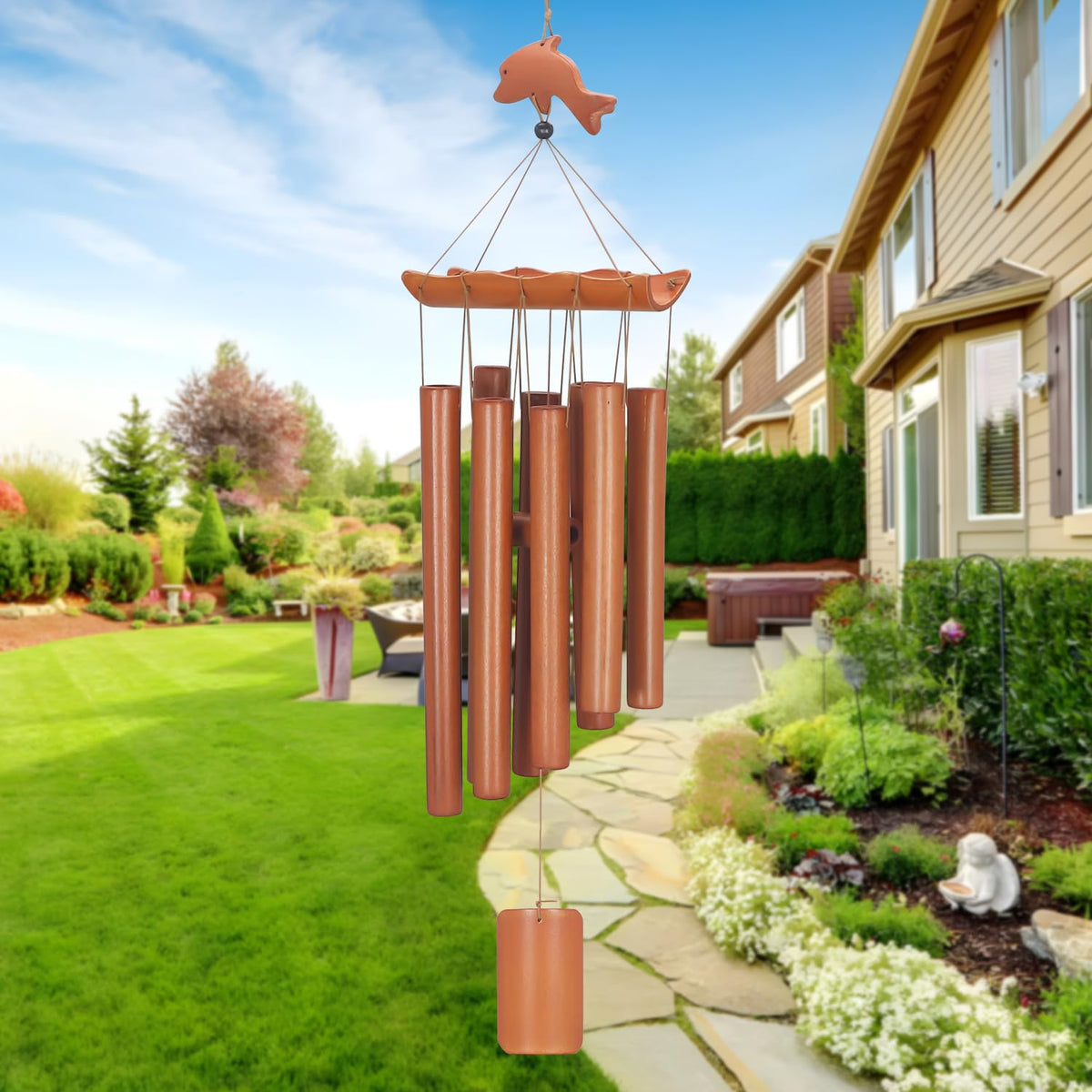 Virekm sympathy gift bamboo wind chime suitable for occasions