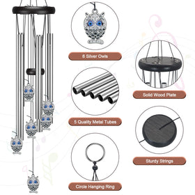 Virekm wind chime combines aluminum and wood for durable outdoor decor.