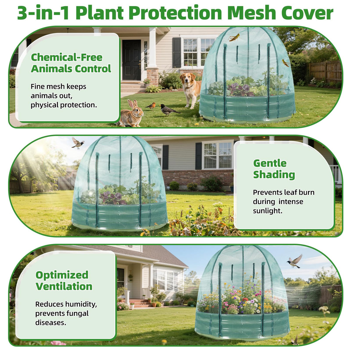 VIREO GARDEN sturdy aluminum frame provides stable support.