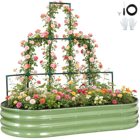 VIREO GARDEN galvanized raised bed 6x3x1ft assembly for scalable vegetables.