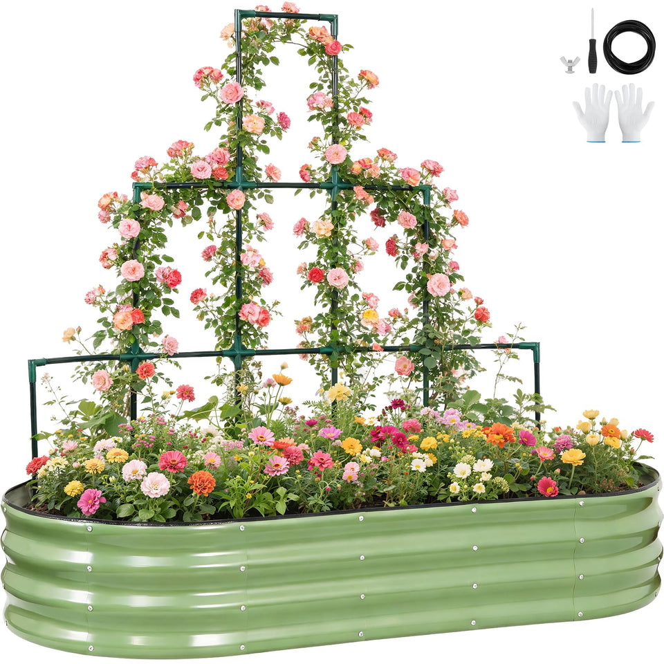 VIREO GARDEN galvanized raised bed 6x3x1ft assembly for scalable vegetables.