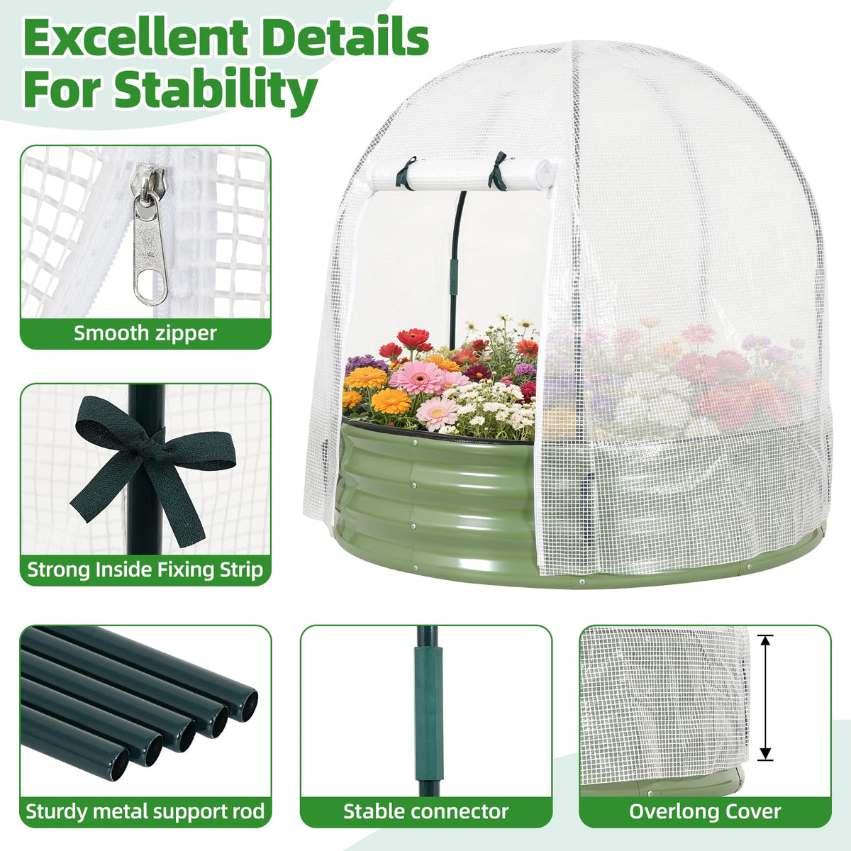 VIREO GARDEN rounded corners for safer handling during setup.