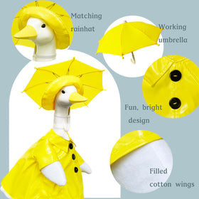VireoSpire goose raincoat close-up showing vibrant color and waterproof fabric.