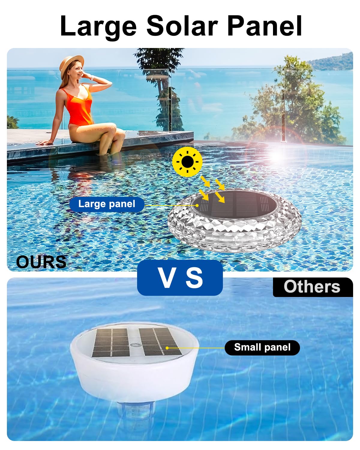 VIRIDI solar panel charges by day to power long night illumination.