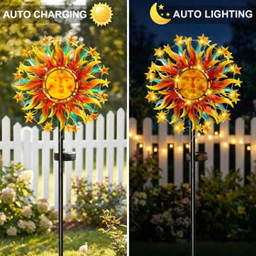 VISFLAIR solar wind spinner dual-face side view showing day and night visuals in motion