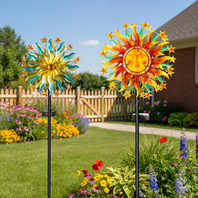 VISFLAIR patio and path styling with wind spinner as a focal point