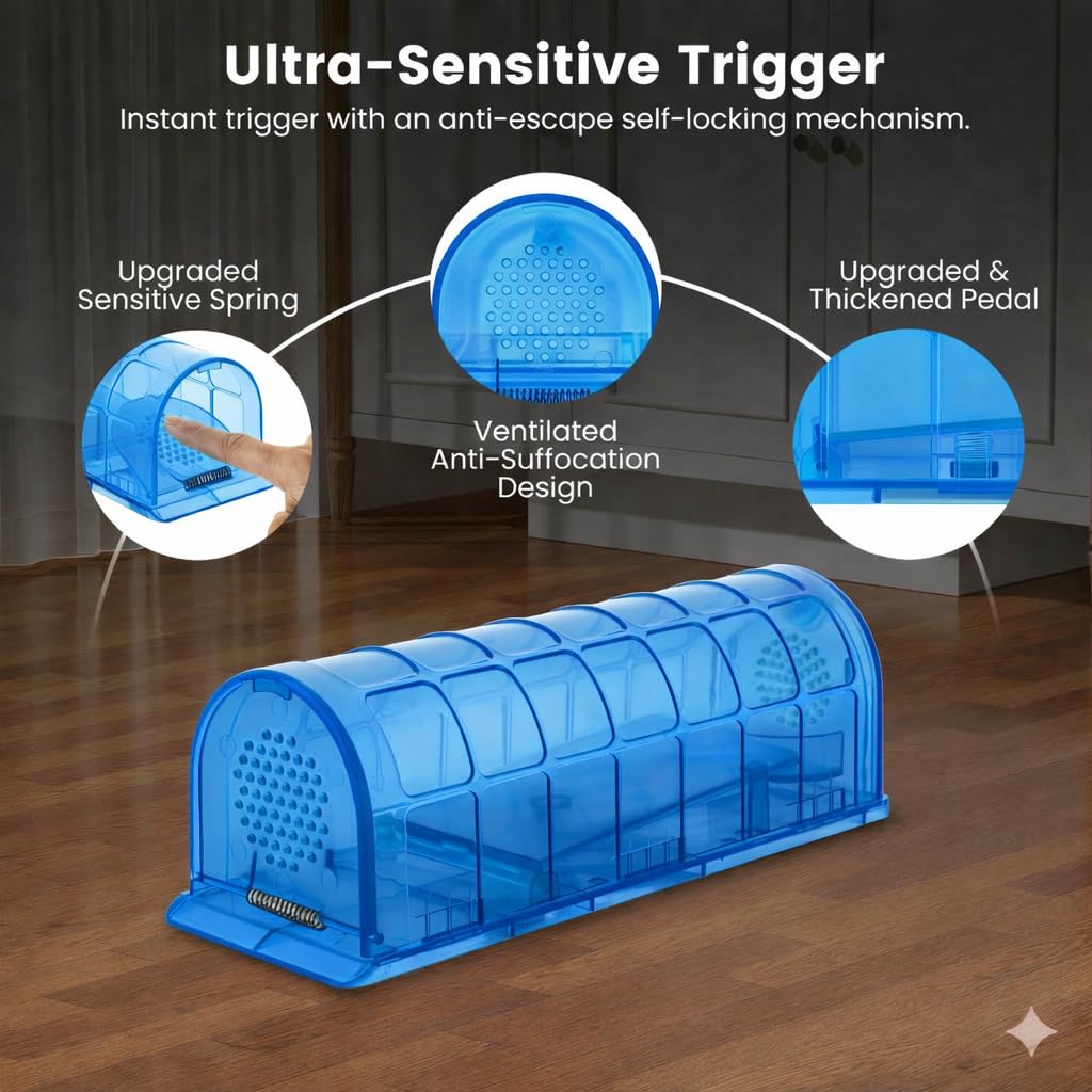 VisidgeB2C humane mouse trap with ventilated chamber for comfortable capture.
