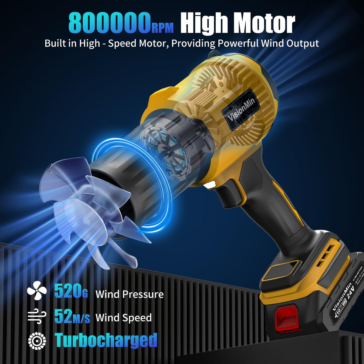VisionMin brushless motor delivers efficient power with less maintenance