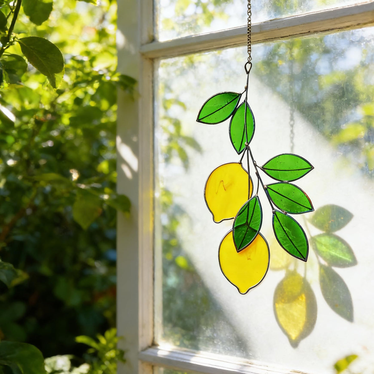 Vismin window suncatcher with suction cup for easy, tool-free hanging.