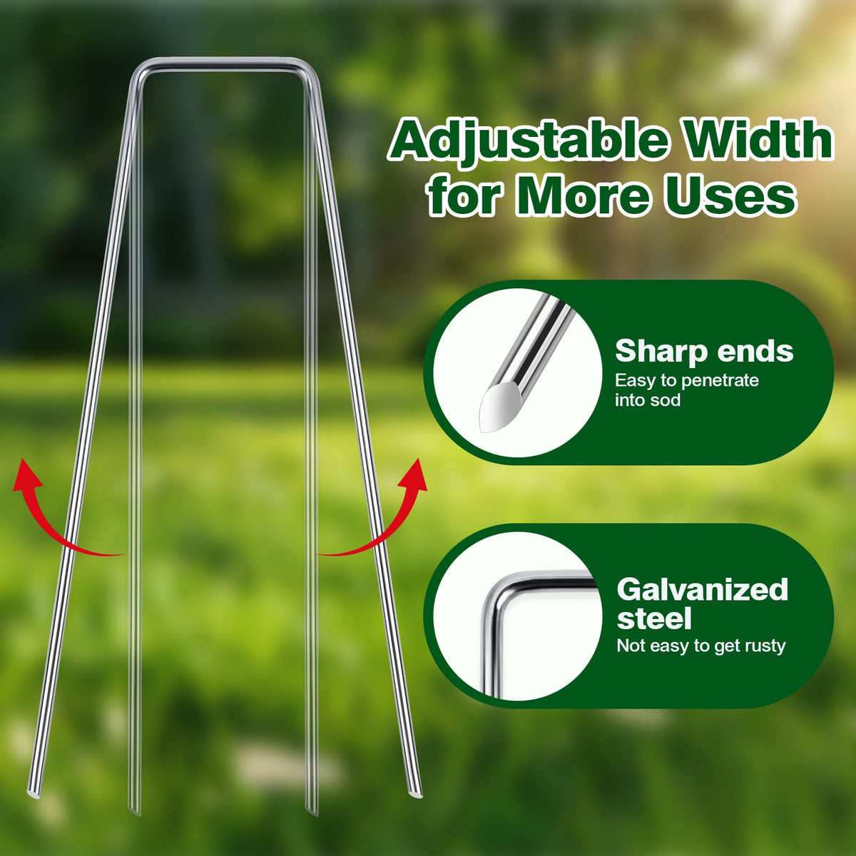 VISRIE 11-gauge galvanized steel stake shows anti-corrosion durability