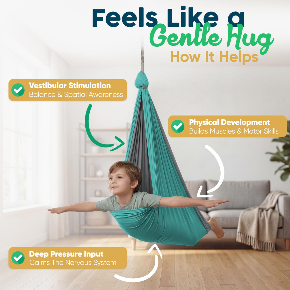 VISSE sensory swing indoor outdoor installation for versatile use