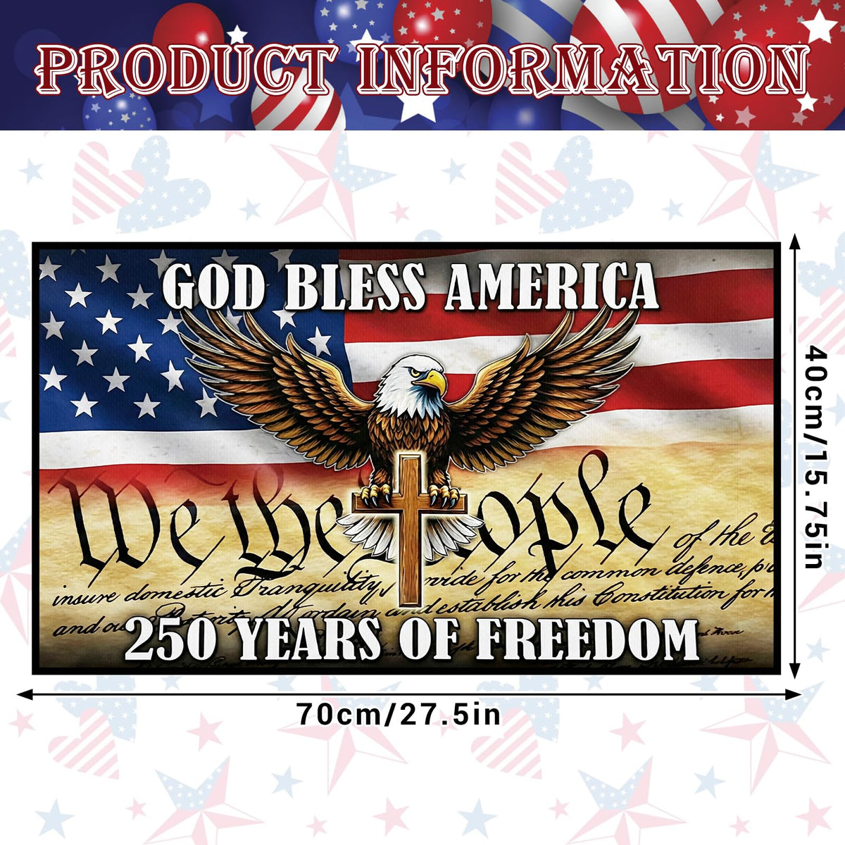 VISSTREE 17x29 inch doormat size protects floors while adding color.