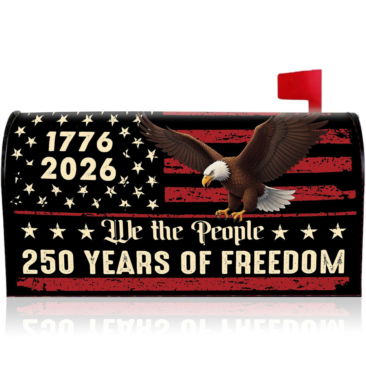 Visstree 250th anniversary eagle and flag mailbox cover for patriotic curb appeal.