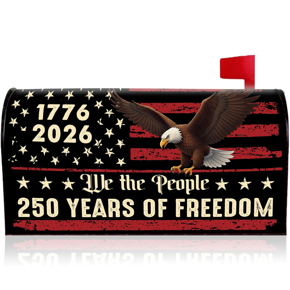 Visstree 250th anniversary eagle and flag mailbox cover for patriotic curb appeal.