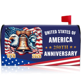 VISSTREE 250th Anniversary US mailbox cover with eagle and flag boosts curb appeal.