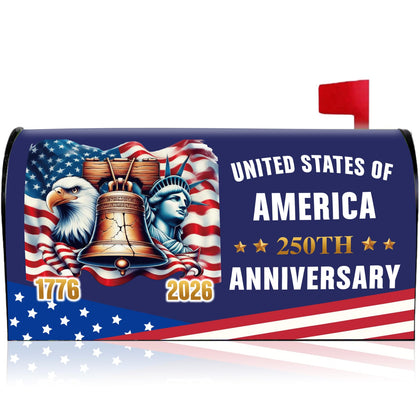 VISSTREE 250th Anniversary US mailbox cover with eagle and flag boosts curb appeal.