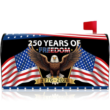 VISSTREE 250th Anniversary US mailbox cover front showcases patriotic design for outdoor display.
