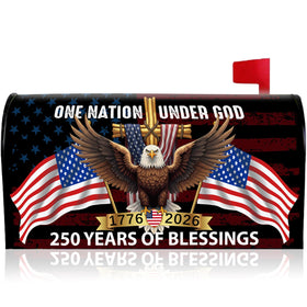 Visstree eagle and flag mailbox cover for patriotic curb appeal.
