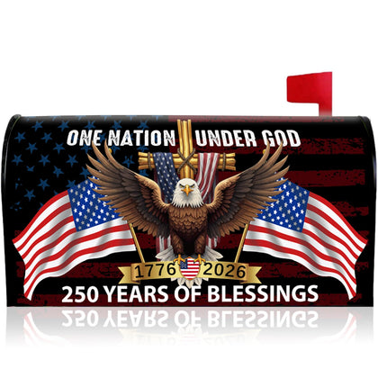 Visstree eagle and flag mailbox cover for patriotic curb appeal.