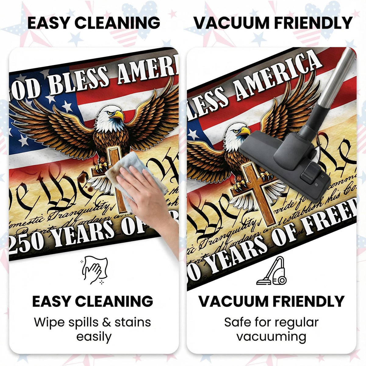 VISSTREE machine-washable door mat easy to clean after heavy foot traffic.