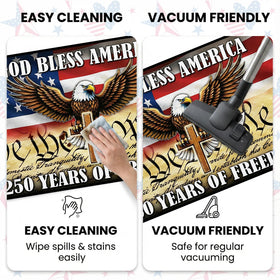 VISSTREE machine-washable door mat easy to clean after heavy foot traffic.