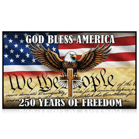 VISSTREE US flag bald eagle design mat for patriotic entryway flair.