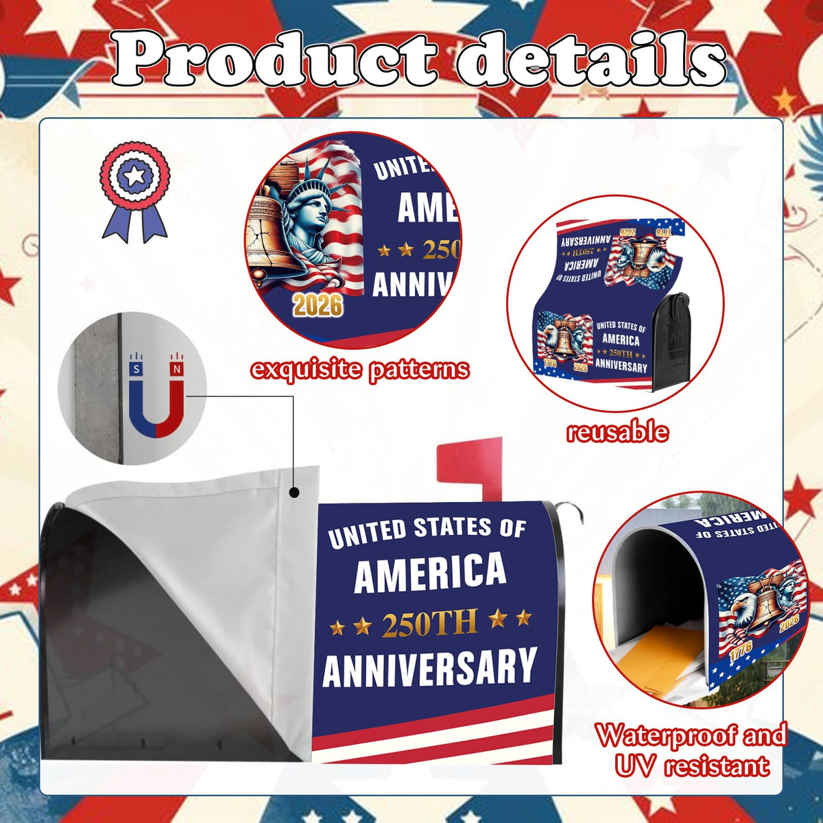 VISSTREE weatherproof Oxford cloth mailbox cover resists rain and sun damage outdoors.