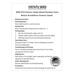 VISTATU Petunia Grandiflora mix rainbow bloom for vibrant garden color.