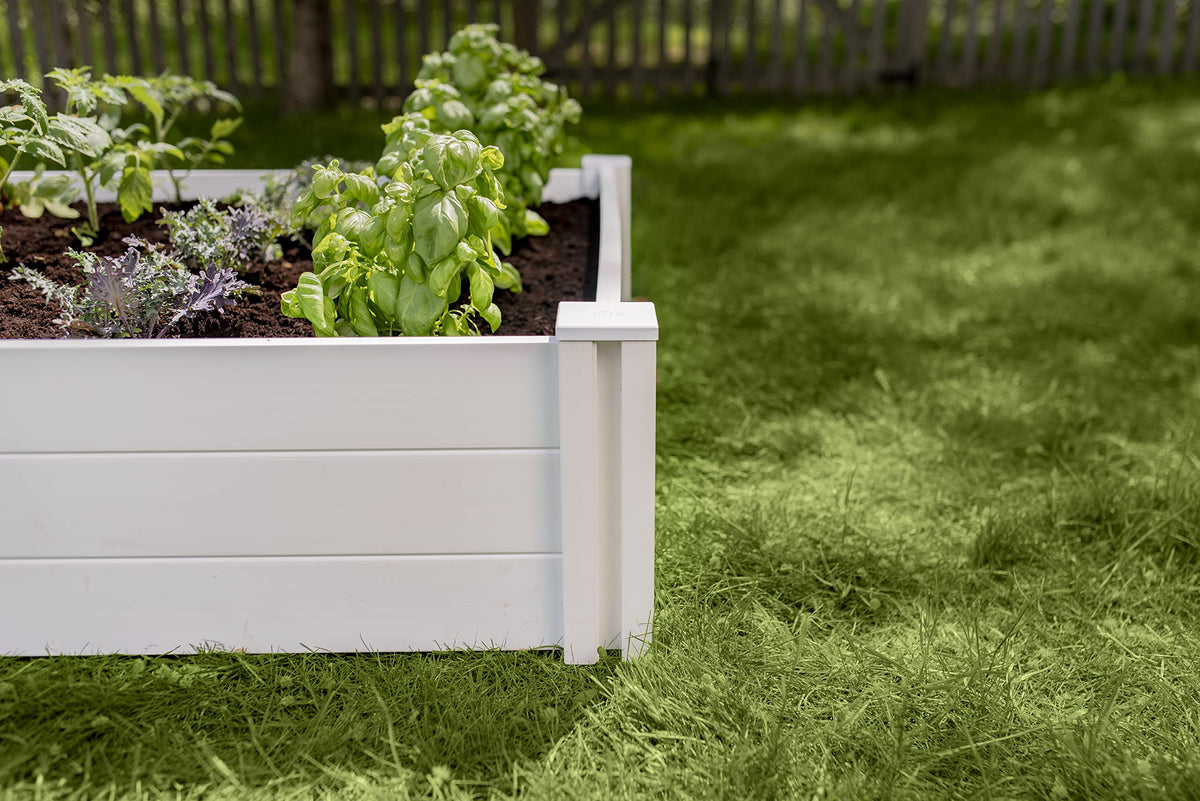 Vita Classic bed in garden setting illustrates deep-root vegetable potential