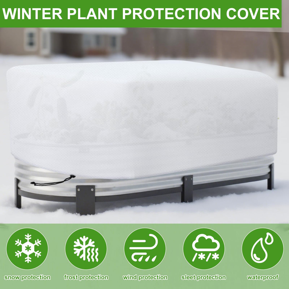 VitalCozy nonwoven breathable fabric shield for balcony planters and raised beds